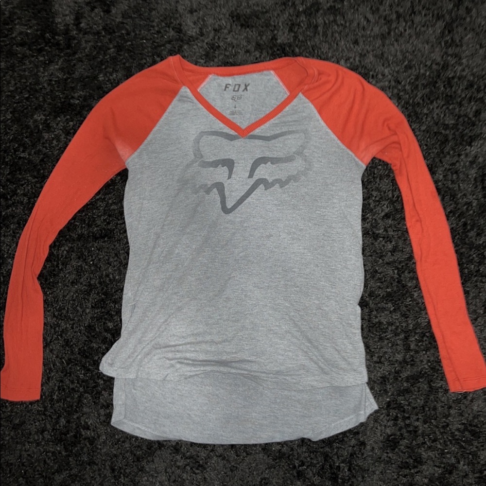 FOX long sleeve rust/grey shirt